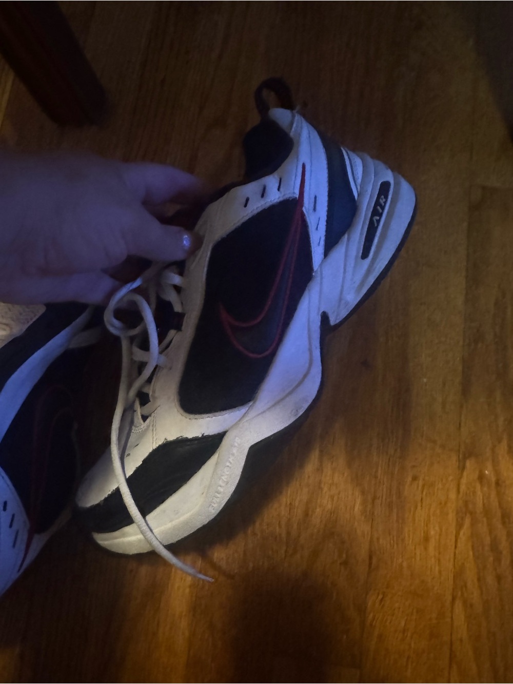 Nike Air Monarchs red, white & black